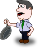 Man Holding Pan Clip Art